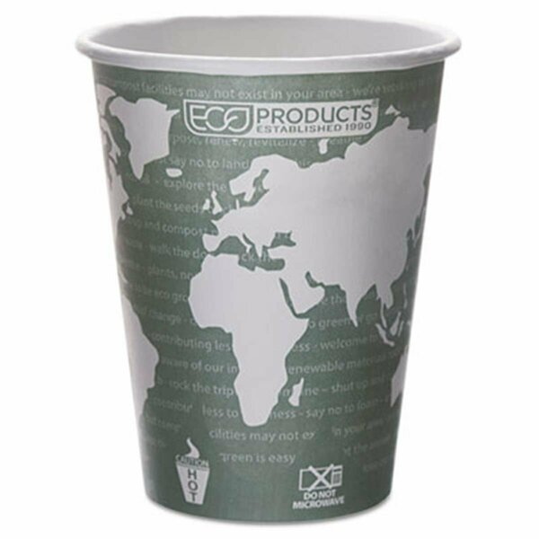 Goldengifts Eco-Products, Inc  World Art Renewable Resource Hot Cups, 12 oz, Green, 1000-Ctn GO39308